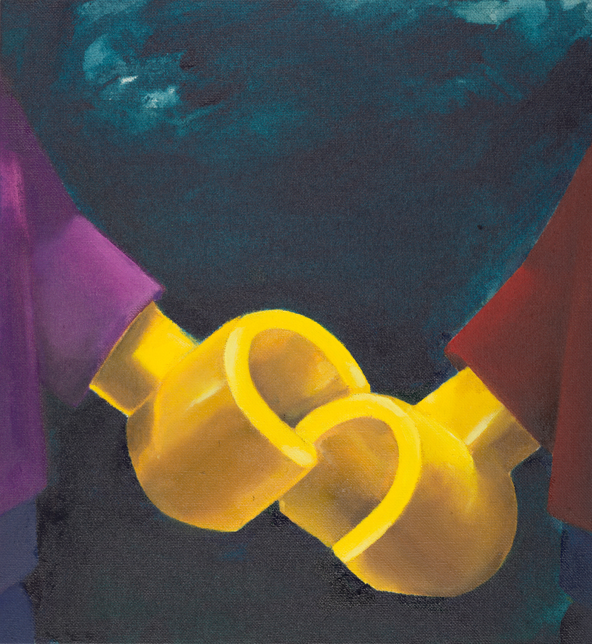 try to Händchenhalten, Öl auf Leinwand auf MDF, 32,5 × 30 cm, 2025