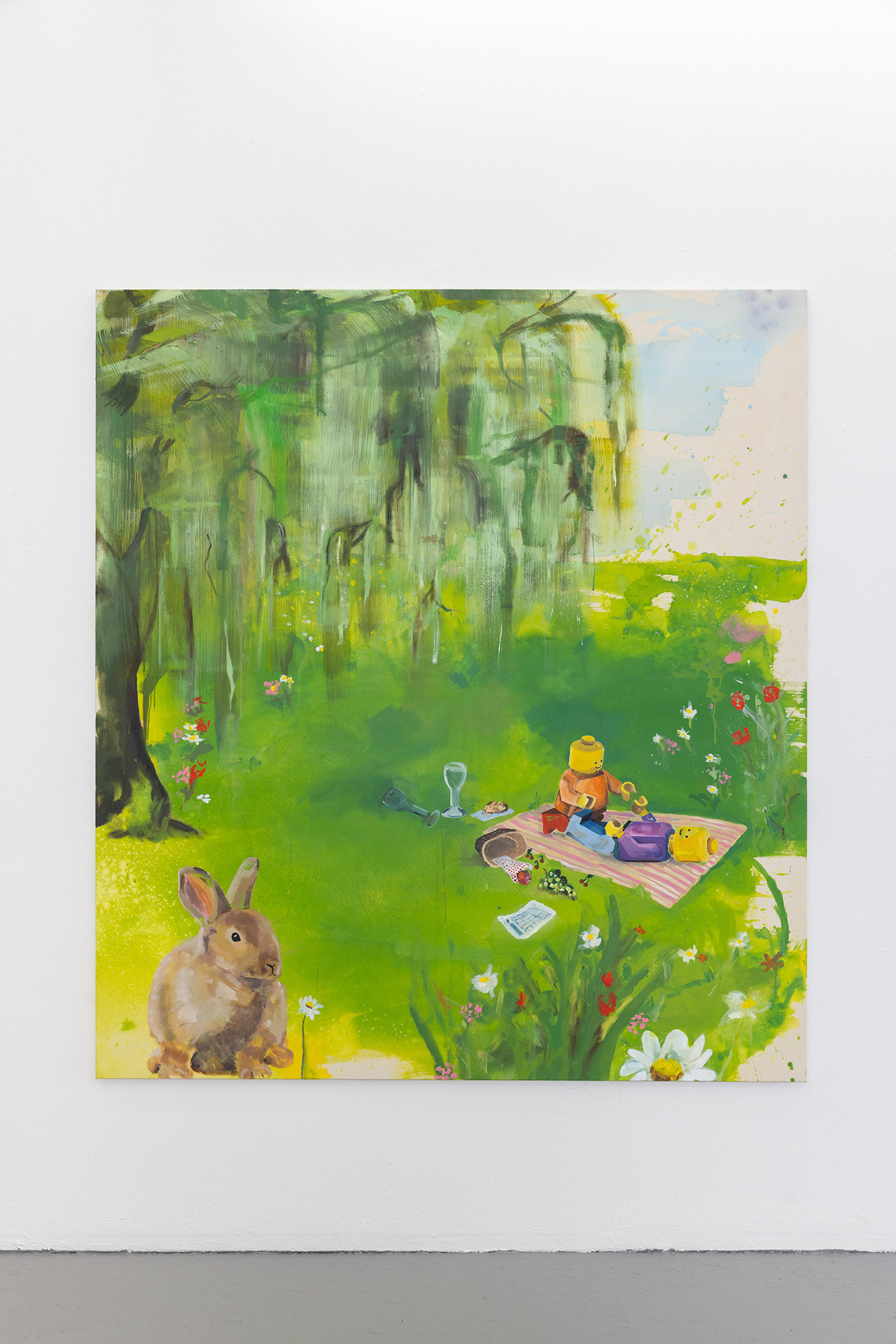 Picknick im Grünen, Acryl auf Leinwand, 200 × 180 cm, 2024