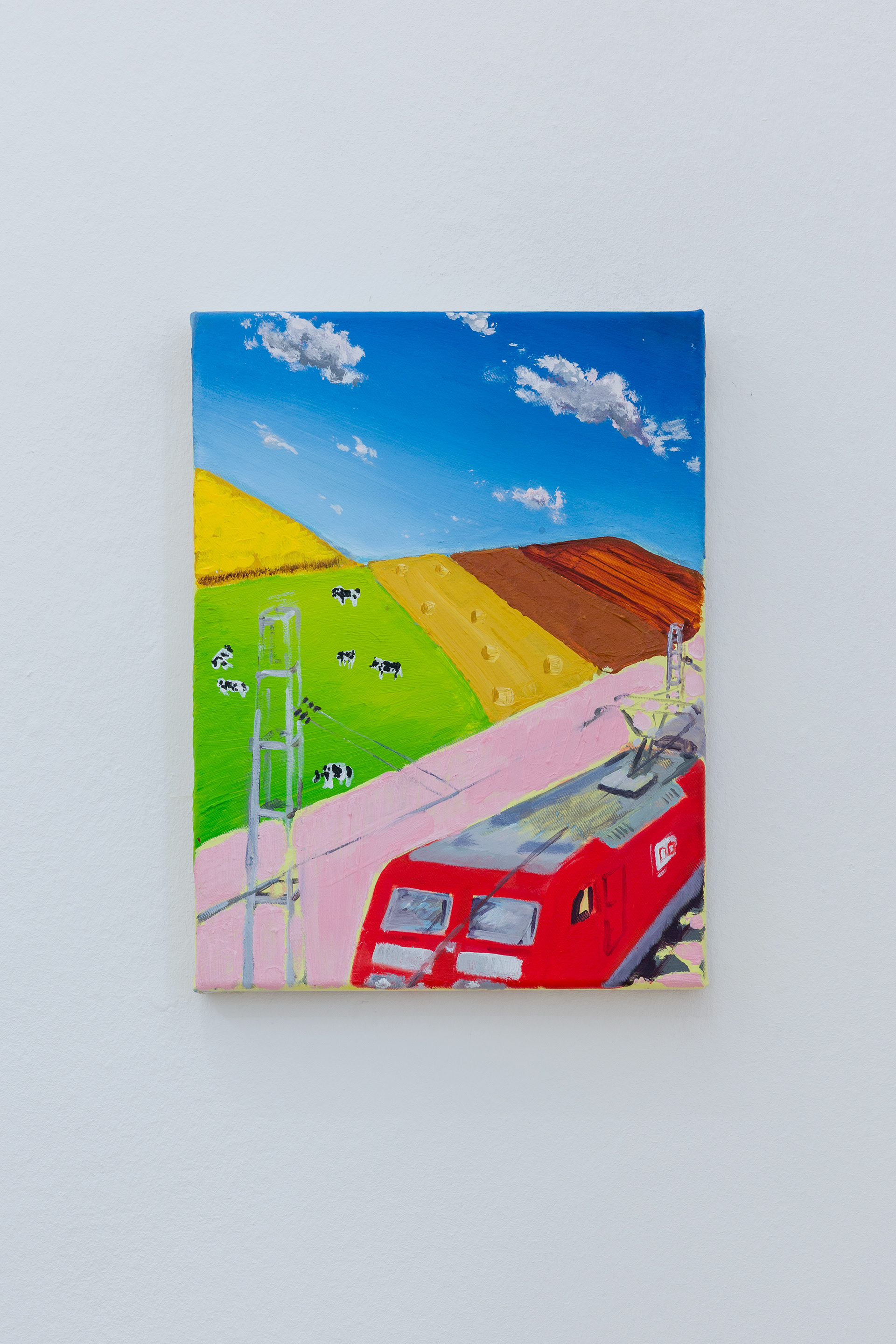 Niedersächsische Modelleisenbahnanlage, 2025, Acryl auf Lwd., 30 × 40 cm, Foto Frank Sperling