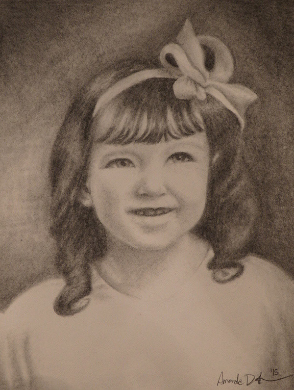 my grandmother at age 3, graphite