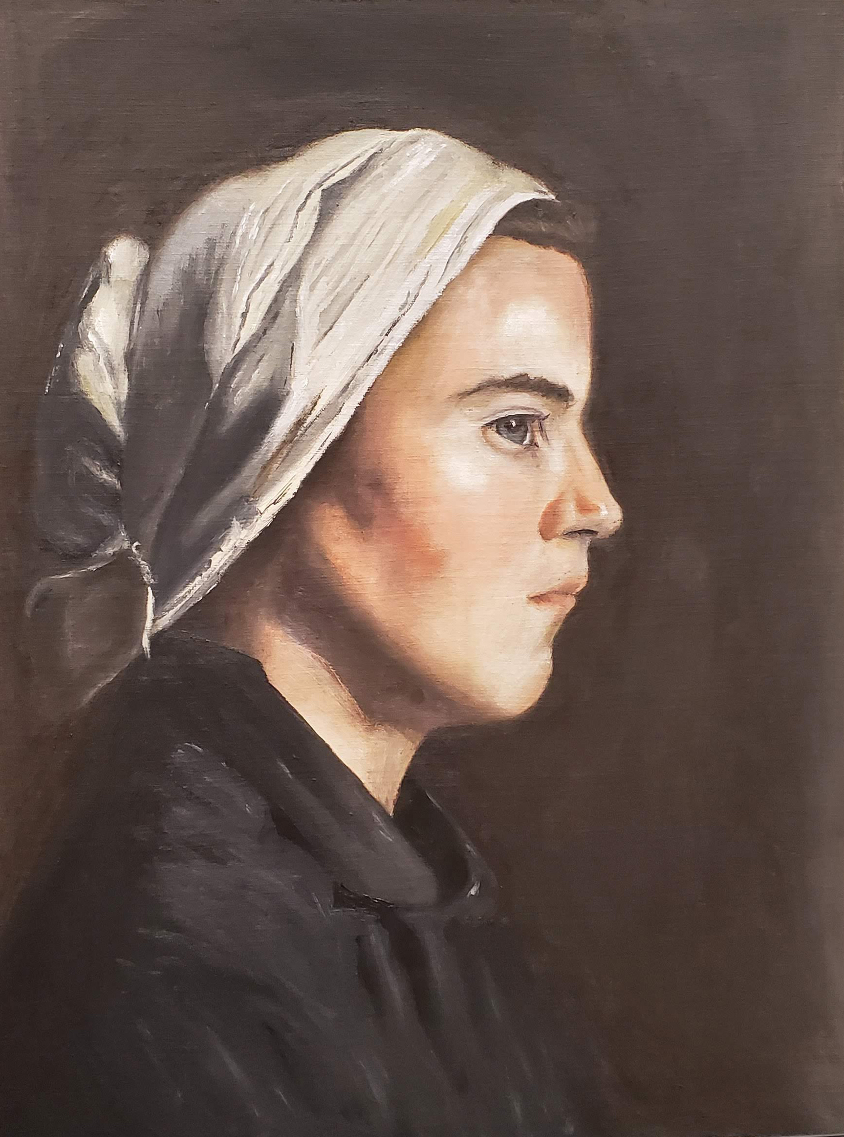 copy of french peasant woman by cecelia beaux, oil