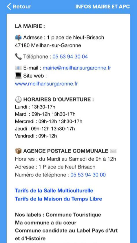 Infos Mairie et APC © Fanny Saint-Martin pour Mairie de Meilhan-sur-Garonne