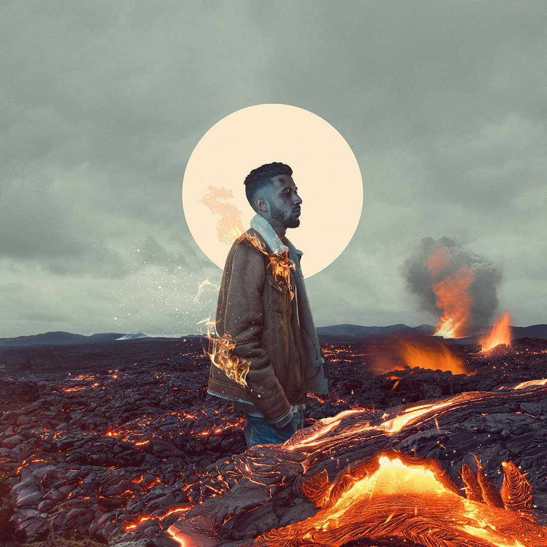 Creative portrait for CTZN KANE's EP "de la fournaise" shot and edited by Matthieu Hoarau