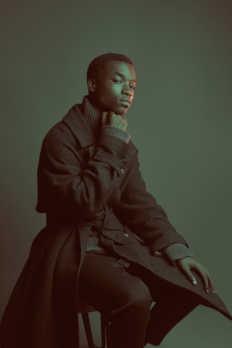 Giovanny fashion model at Bananas Models agency shot in studio by Matthieu Hoarau