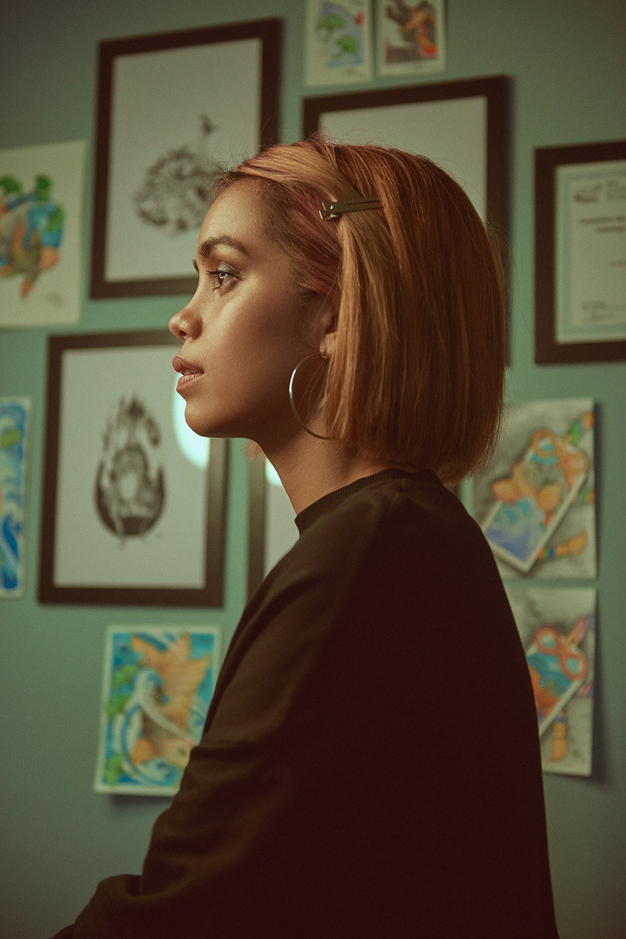 Portrait of the tattoo artist Douce in her studio by Matthieu Hoarau