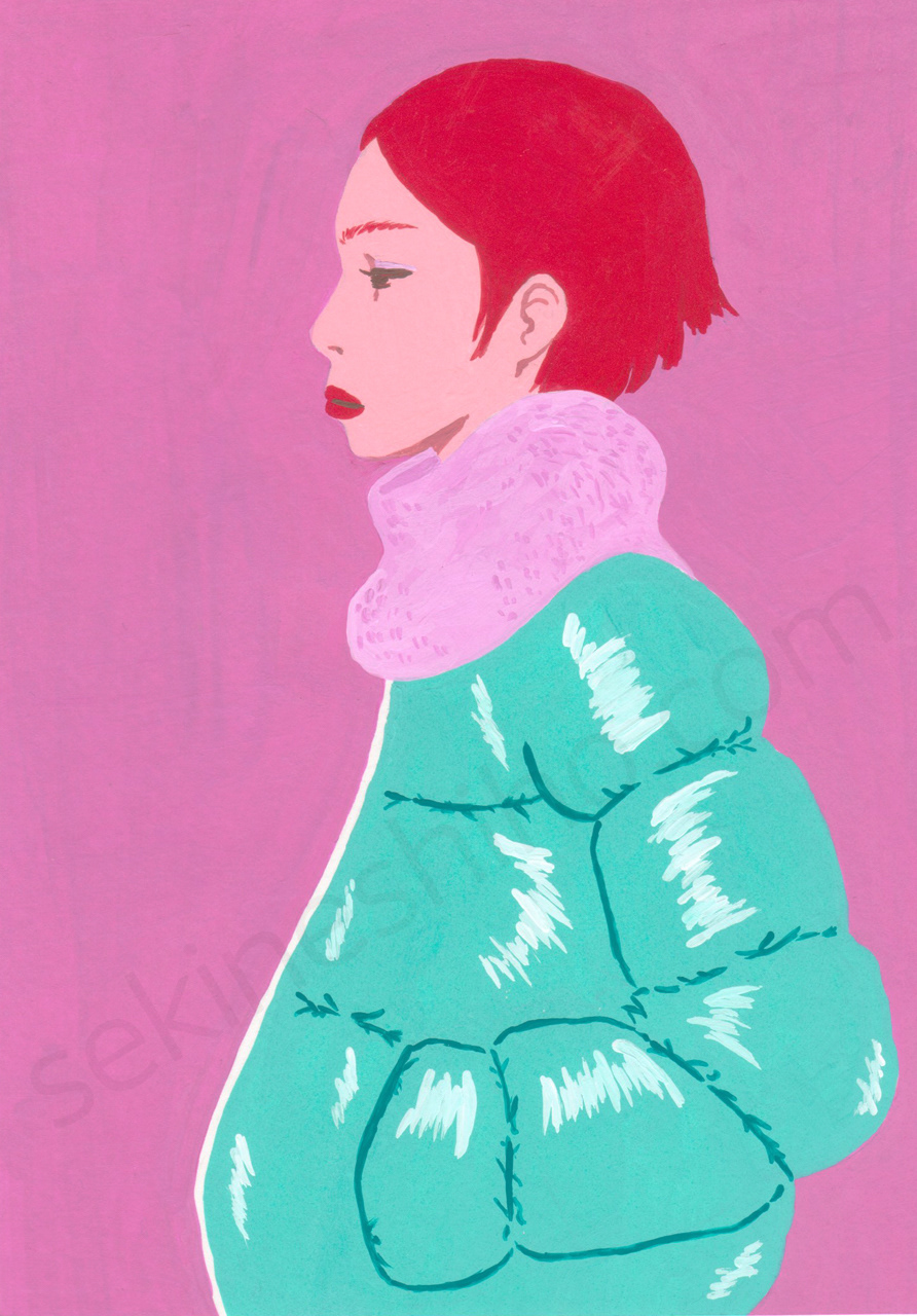 『Down Jacket』アクリルガッシュ制作