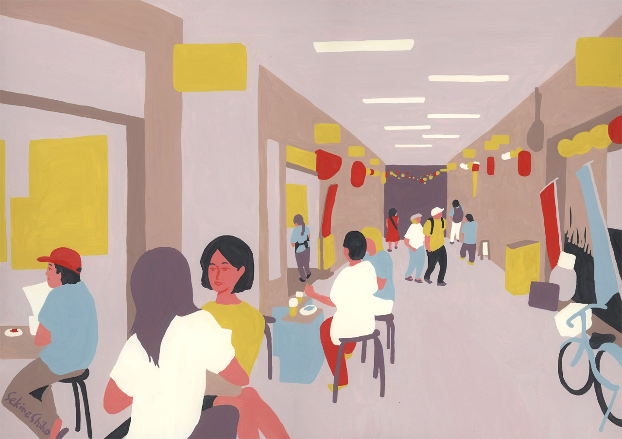 『高円寺駅西商店街』2026年/アクリルガッシュ