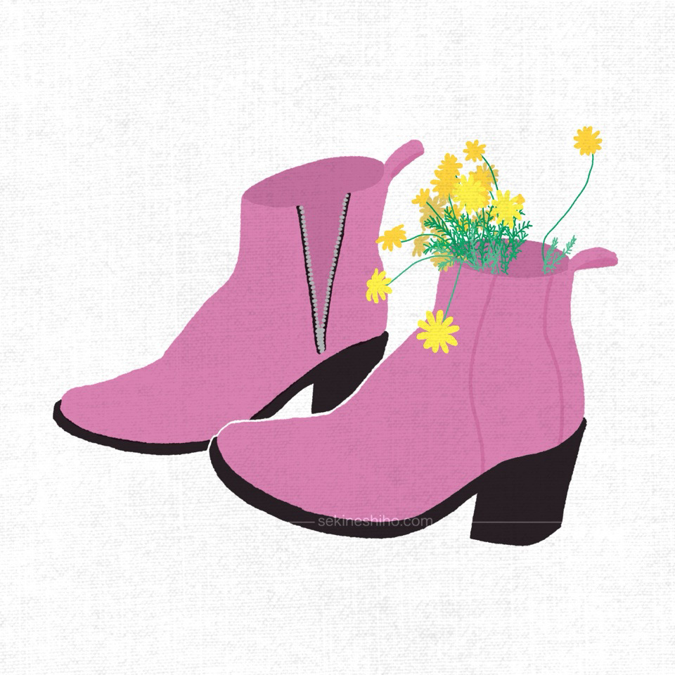 「ブーツに花」