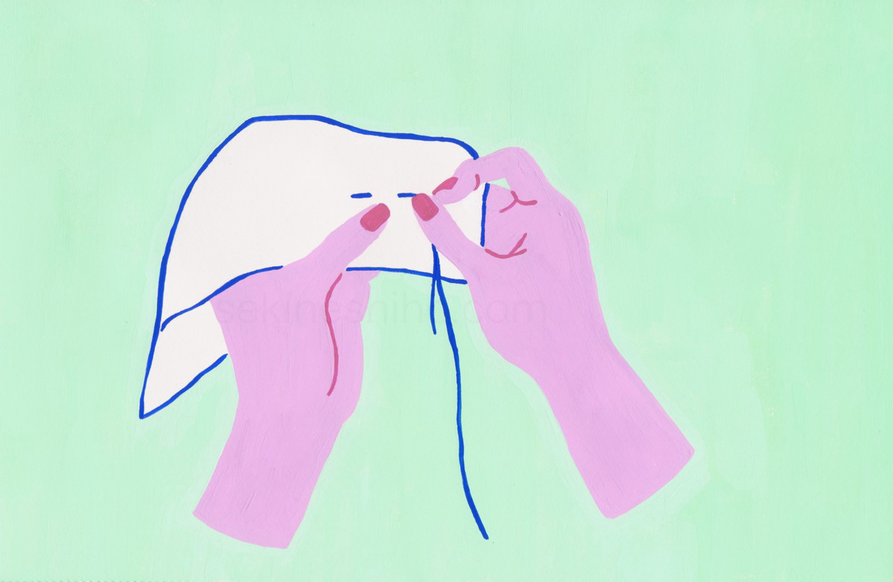 『Sew』アクリルガッシュ