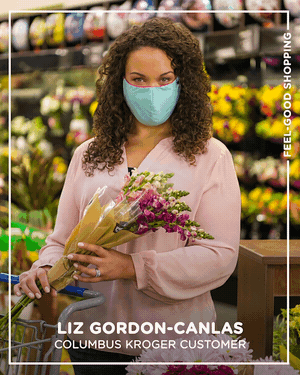 How does Liz define feel-good shopping? “My local Kroger and how familiar it feels. Shopping there is always a comfortable experience.”