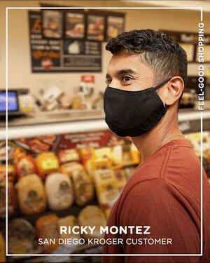 Ricky can feel good shopping at his local Kroger because, “They sanitize everything. They have wipes and the employees there really help out  the customers.”