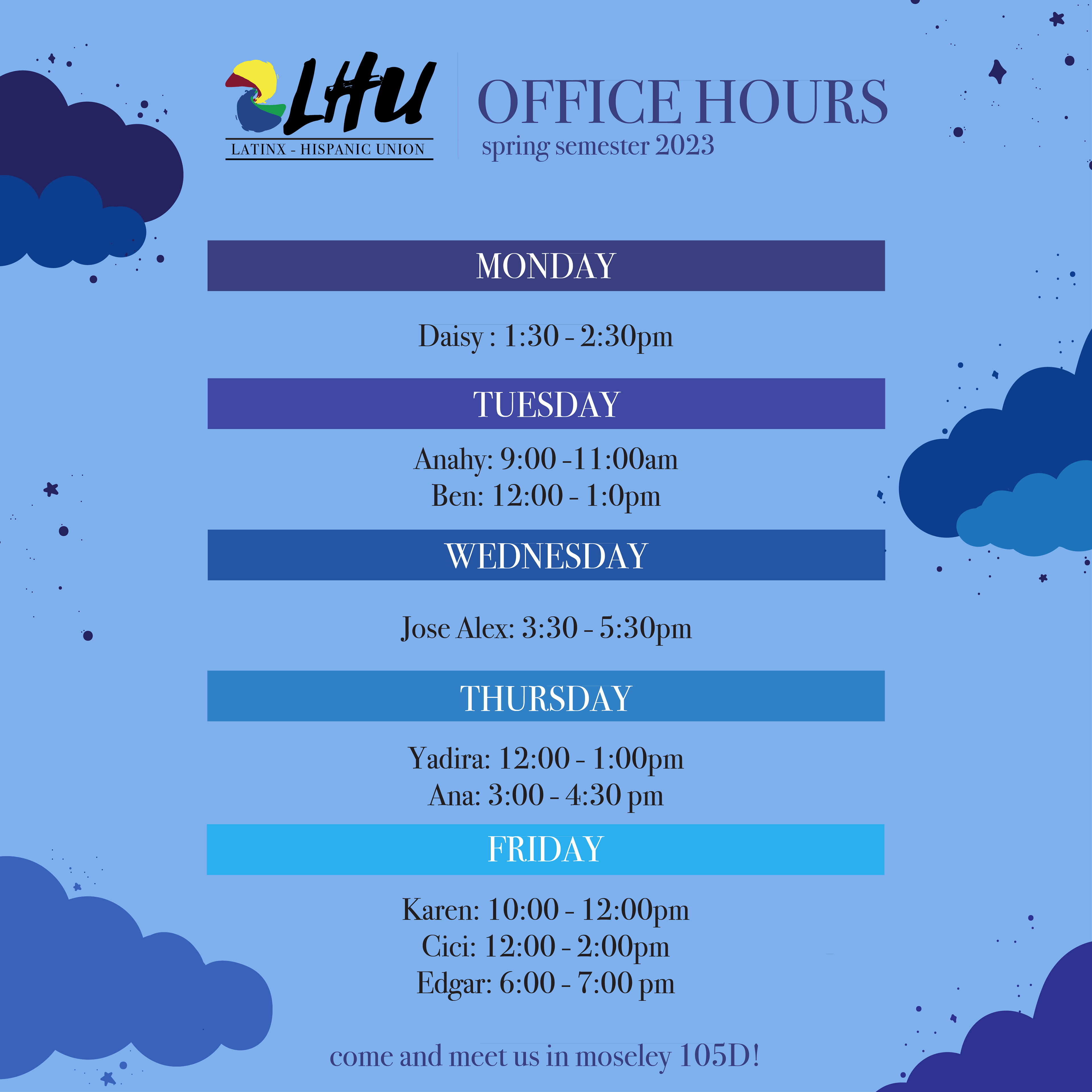 Spring Office Hours 2023