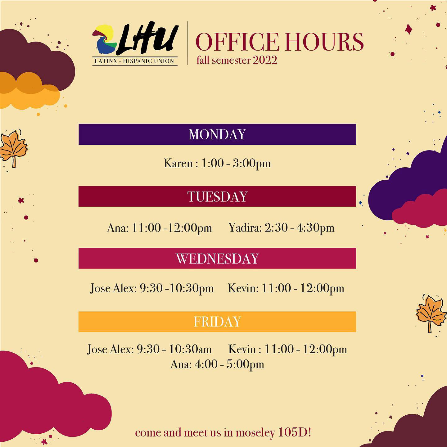 Fall Office Hours 2022