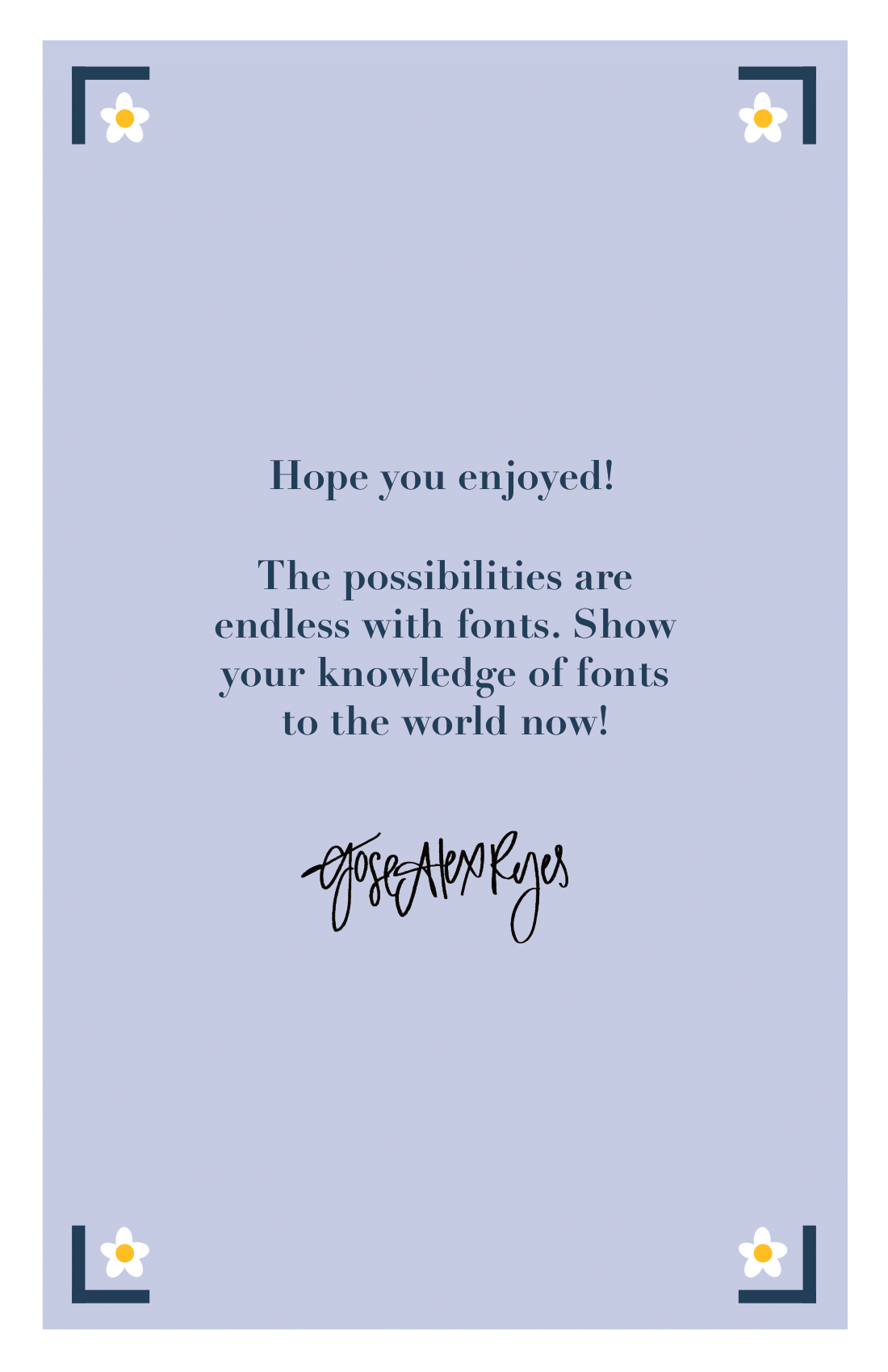 Last page of the Font Booklet