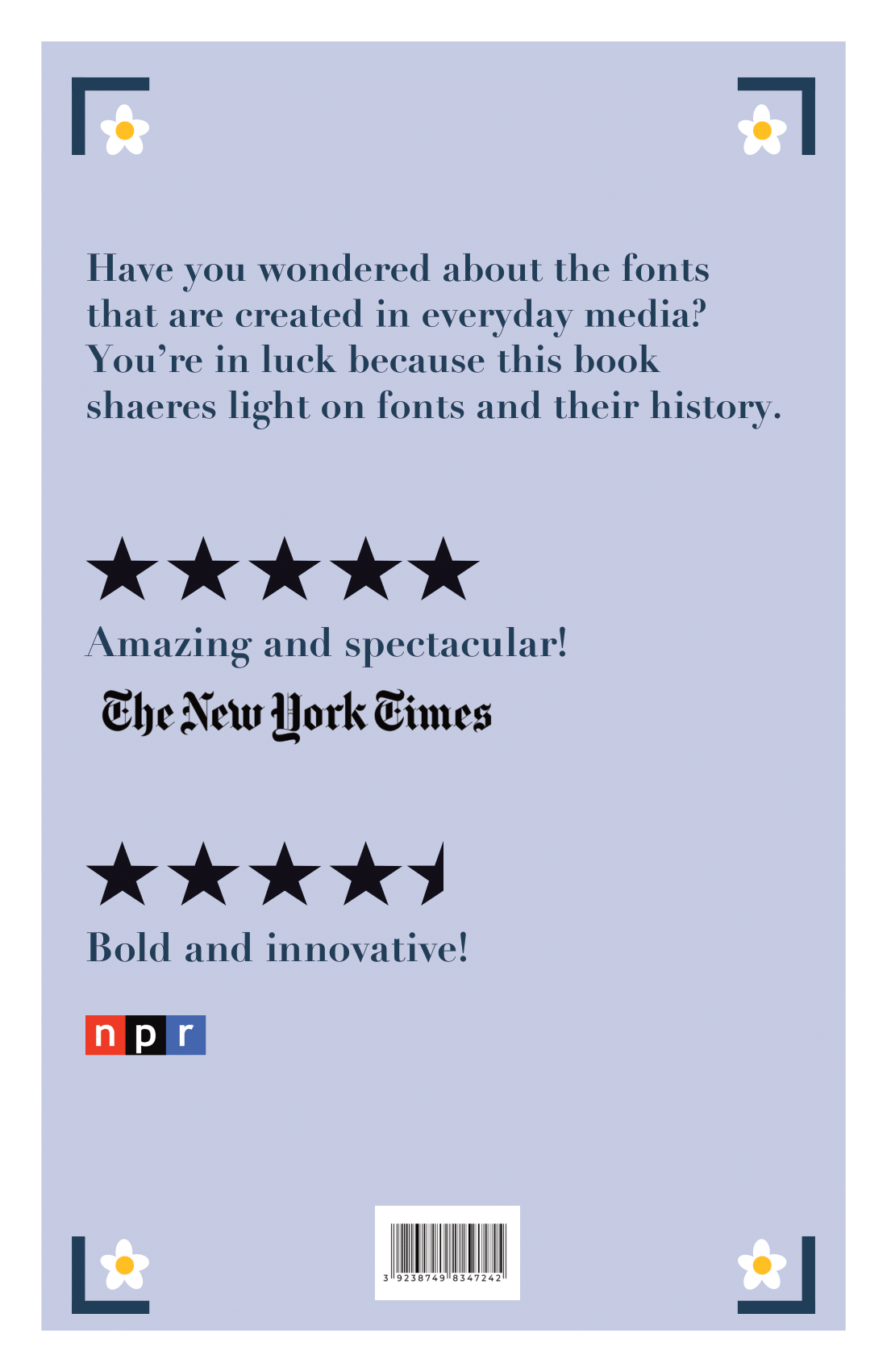 Back cover of the Font Booklet