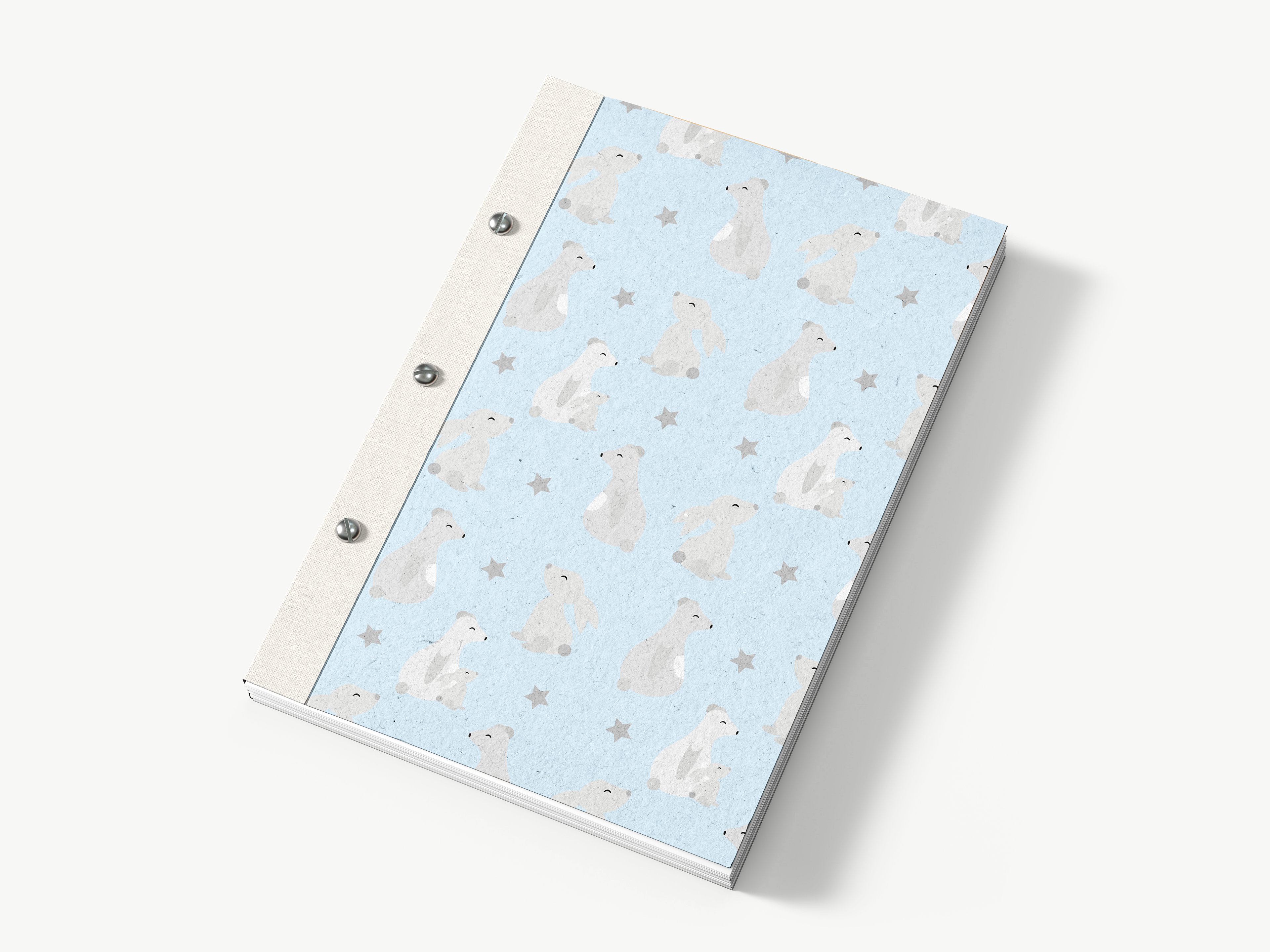 Notebook Mockup with Character Pattern