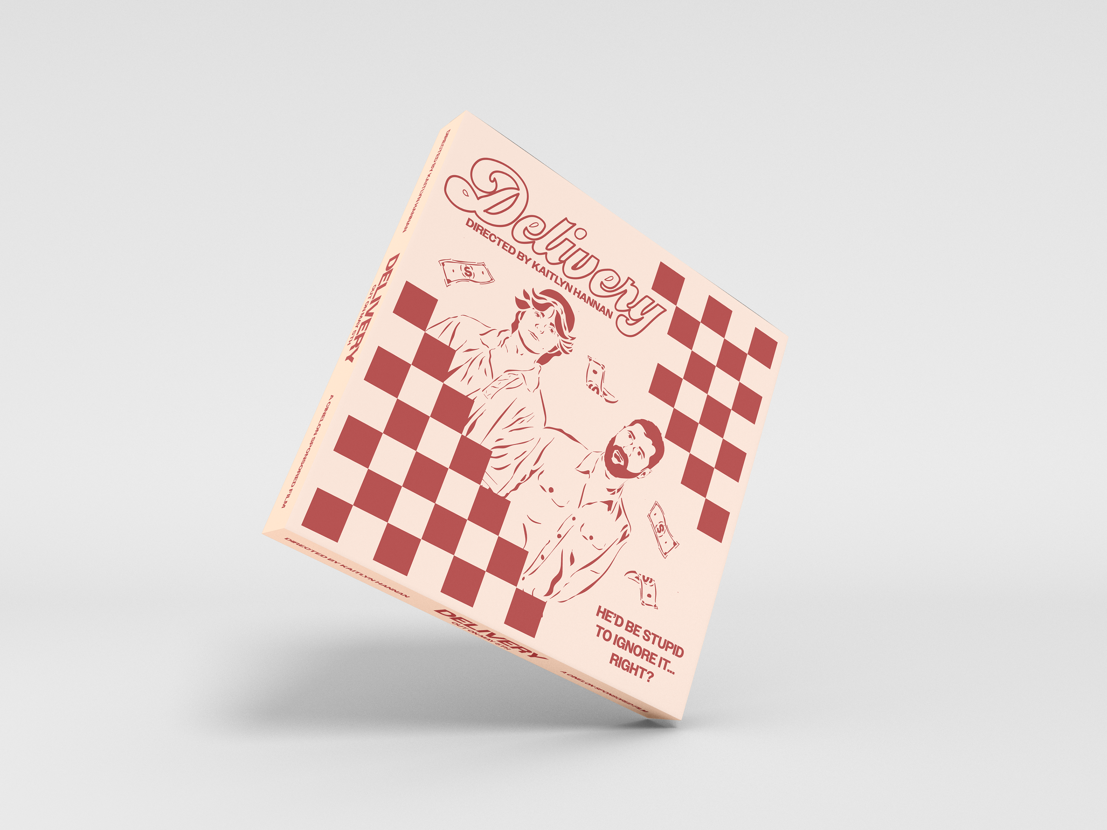 Mockup of Pizza Box with Design