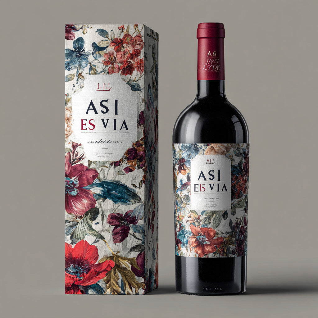 premium and hyperrealistic design for the wine bran "AS√ç ES LA VIDA" --v 7 Job ID: 38165f4b-197e-4439-a1c4-e75648bb1c80