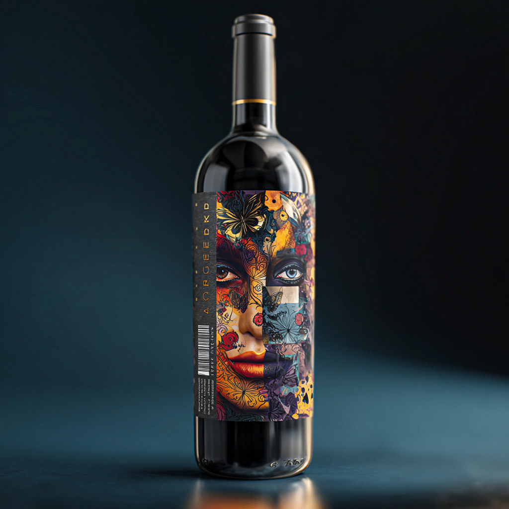 wine bottle for the brand POKER FACE --v 7 Job ID: 143134f8-ae4b-4990-96b9-6e2b6d8829f2