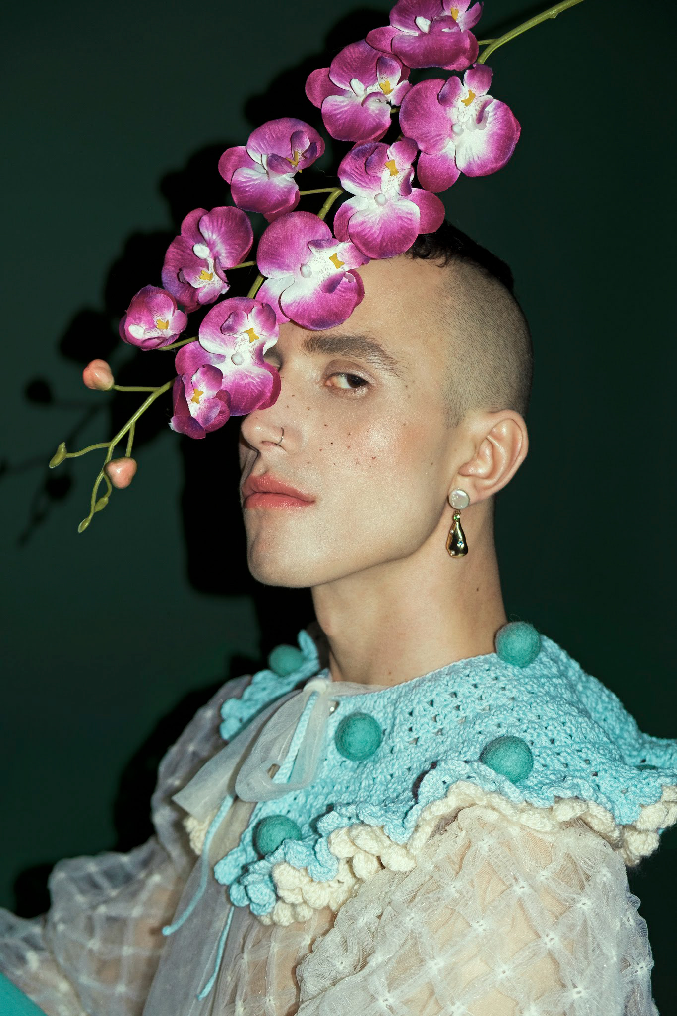 Boris Jelic for LEWIS Magazine photographed by Eliza Georgieva, stylist Laura Takahashi Christiansen, grooming Gabriella Tipsa Bruun, alternative photography, provoking portrait