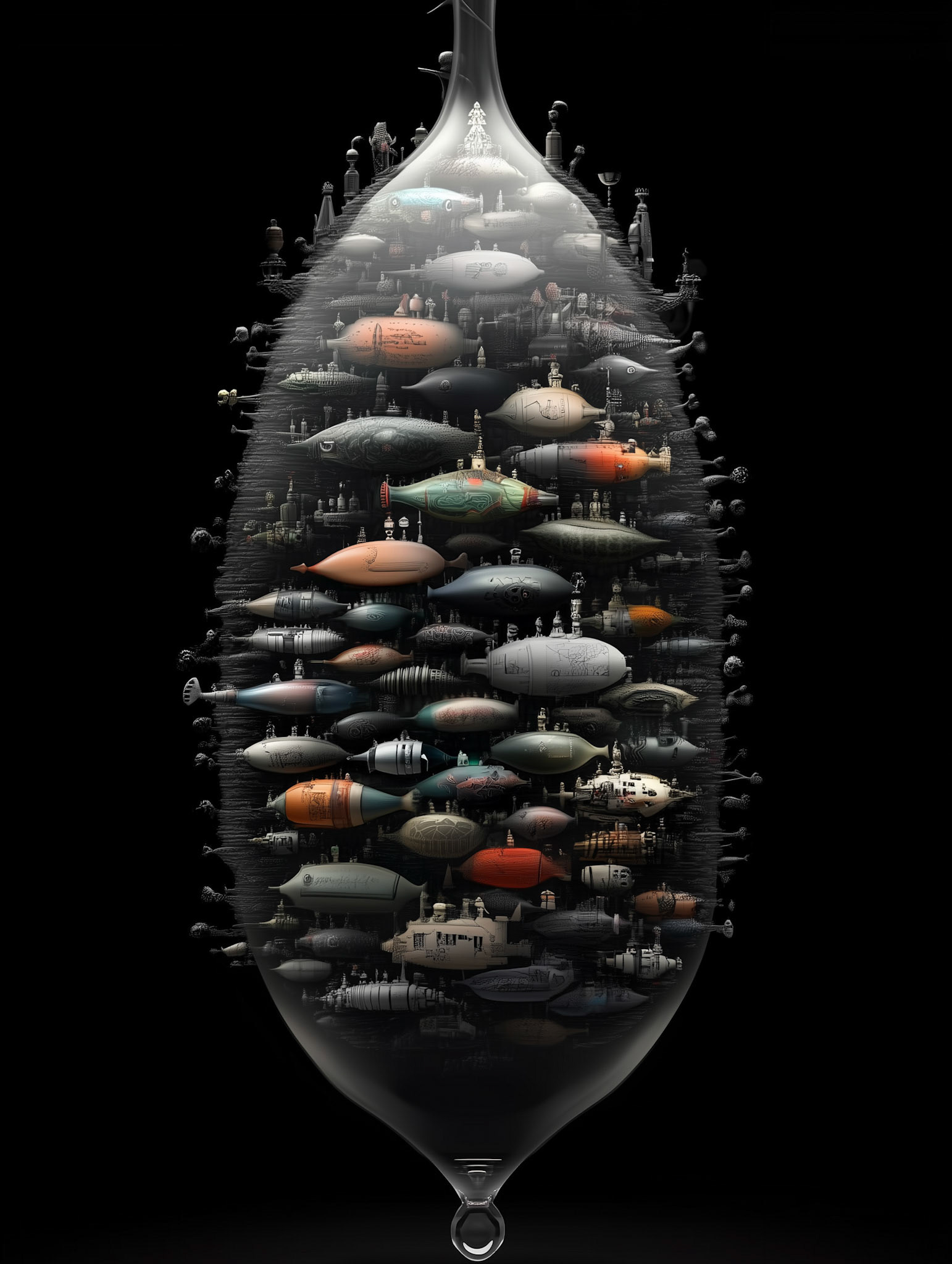 a super complex machine on a black background, made of a a transparent glass material, and a glossy finish --chaos 30 --ar 3:4 --style raw --profile b8fn35s n5cai9v --stylize 500 --v 6.1 Job ID: 1170721b-10a7-4346-835e-c55535625fac