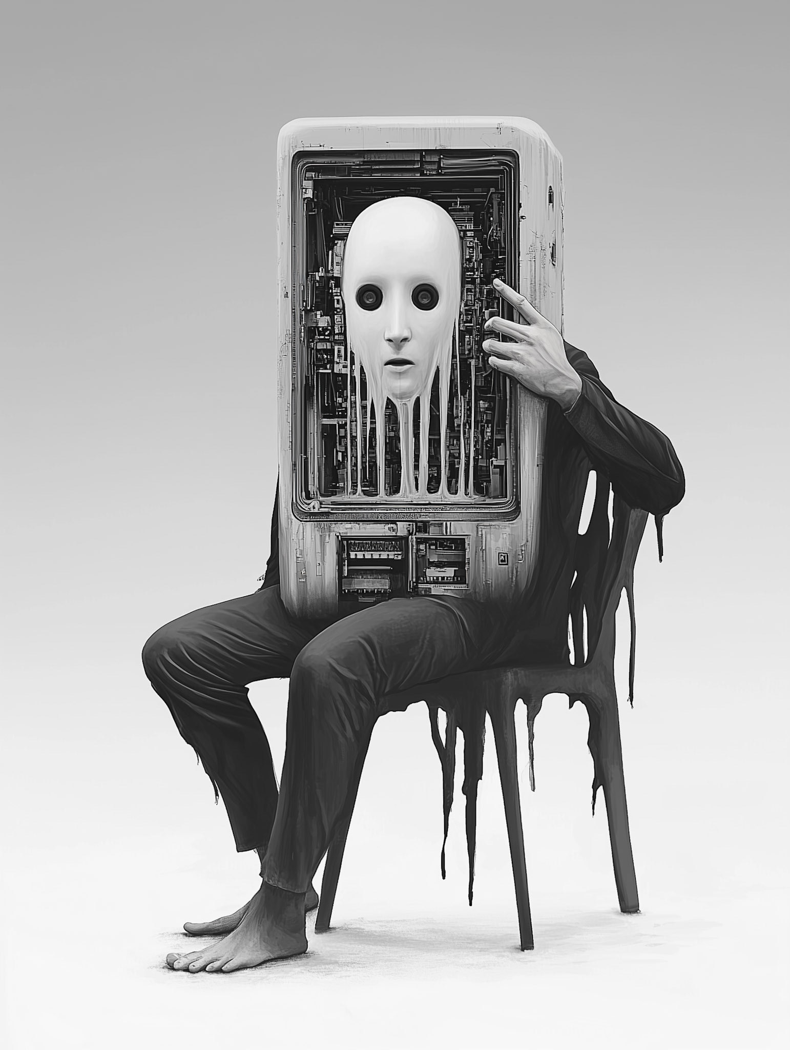 ghost in a super complex machine on a black background, made of a a transparent glass material, and a glossy finish --chaos 30 --ar 3:4 --style raw --profile b8fn35s n5cai9v --stylize 500 --v 6.1 Job ID: eba20a16-a5df-47a6-a105-938880198a28