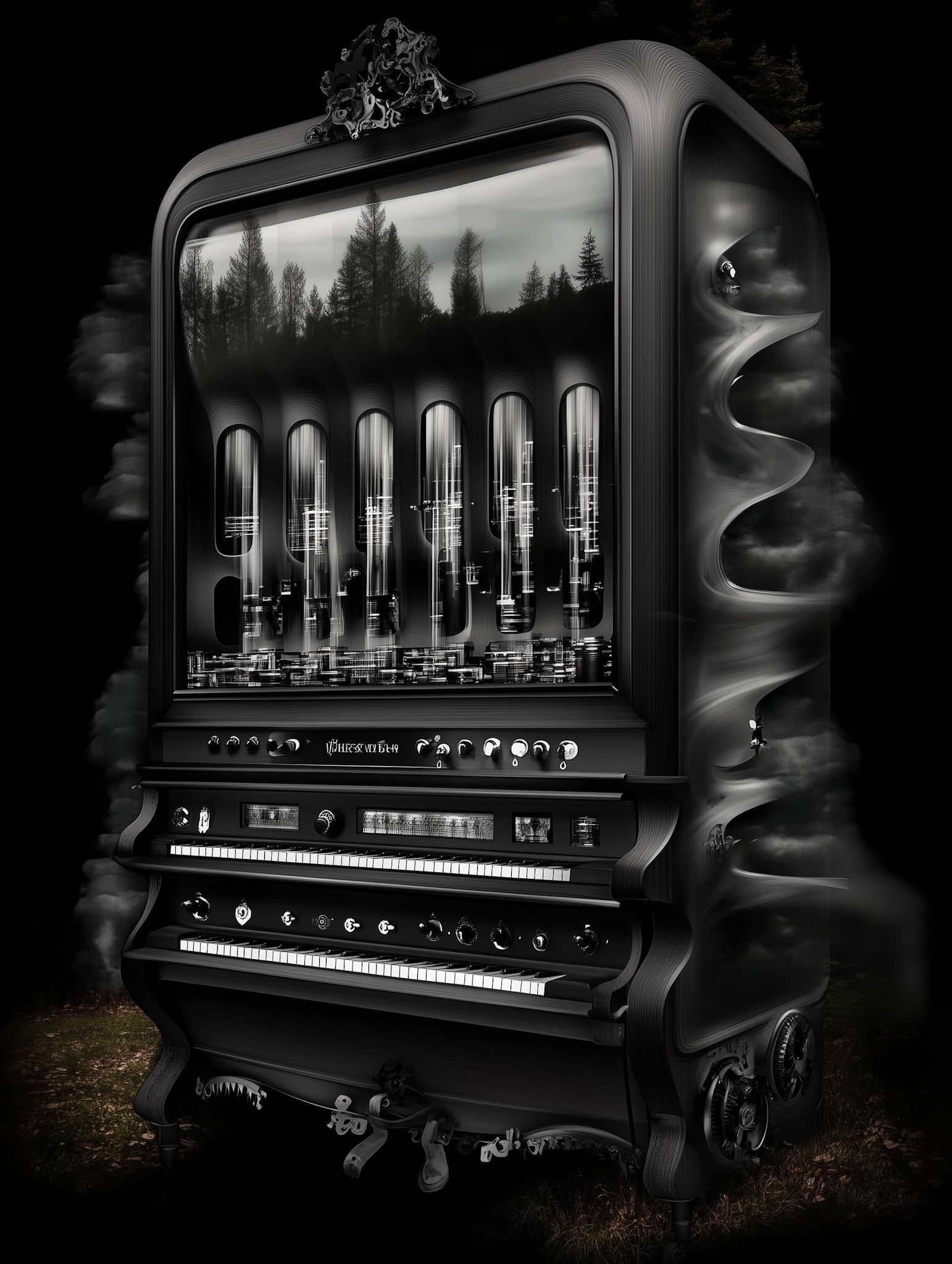 a super complex machine on a black background, made of a a transparent glass material, and a glossy finish --chaos 30 --ar 3:4 --style raw --profile b8fn35s n5cai9v --stylize 500 --v 6.1 Job ID: 5c43ec71-83a5-4458-a2d4-f3a079a15ce7