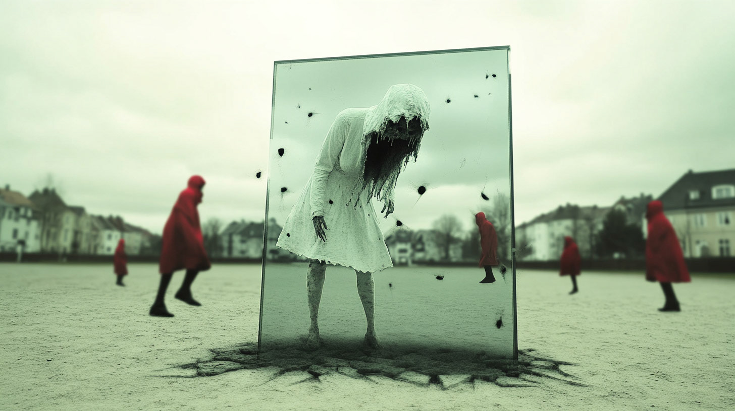 Chaos as woman treads on glass, --chaos 30 --ar 16:9 --style raw --profile 5v23wwf cgtk84w --stylize 500 --v 6.1 Job ID: 18637537-075a-4ea1-bd84-9030c4fc0dd7