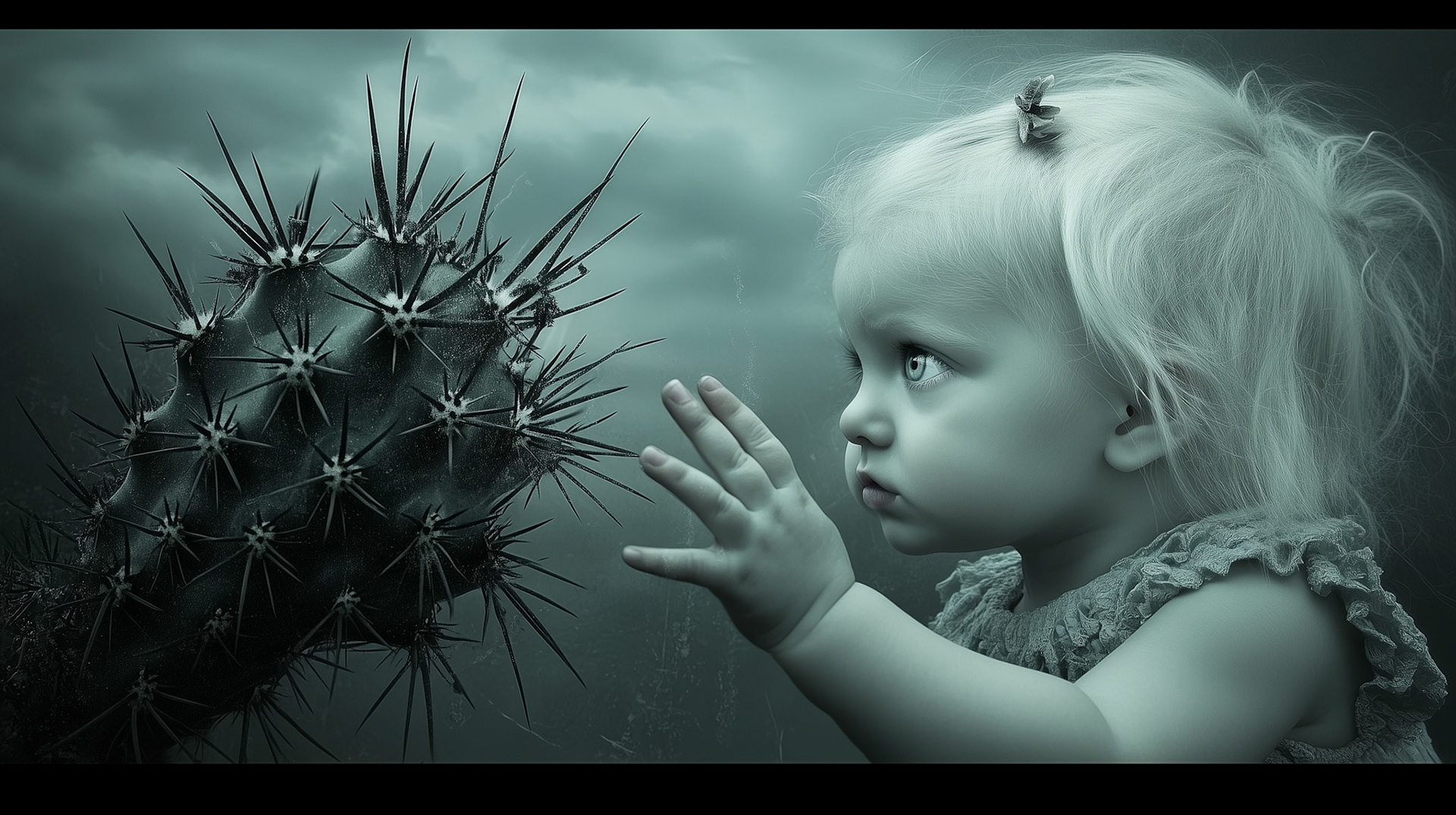 Baby, cactus, storm, surreal image --chaos 30 --ar 16:9 --profile 9l757yu --stylize 500 --v 6.1 Job ID: 275cd59f-9ce4-4c76-94b9-cbf4c3aa1354