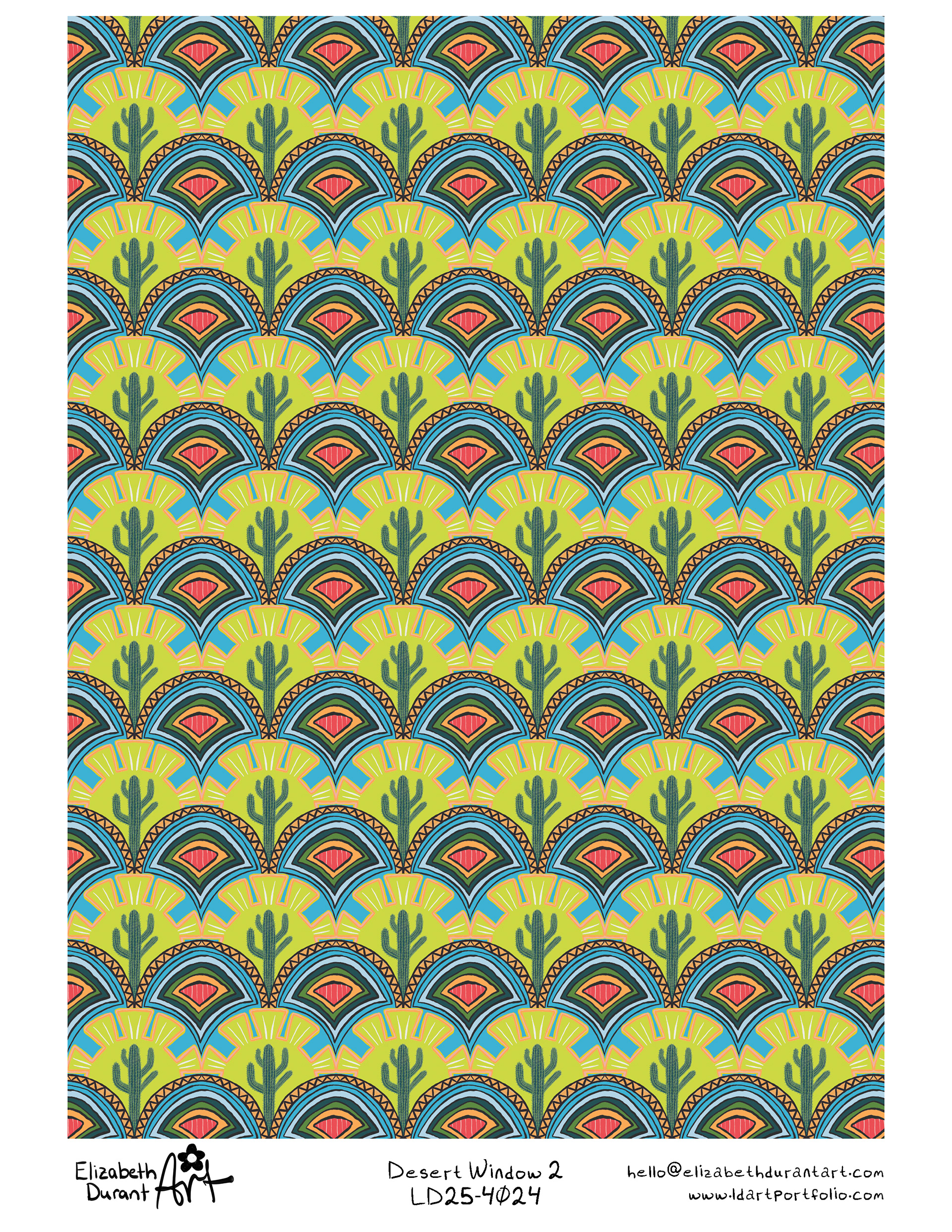 This pattern blends retro influences with Southwest flair, offering a strong graphic presence for modern brands. Ideal for home décor, wallpaper collections, rugs, accessories, and bold packaging designs.