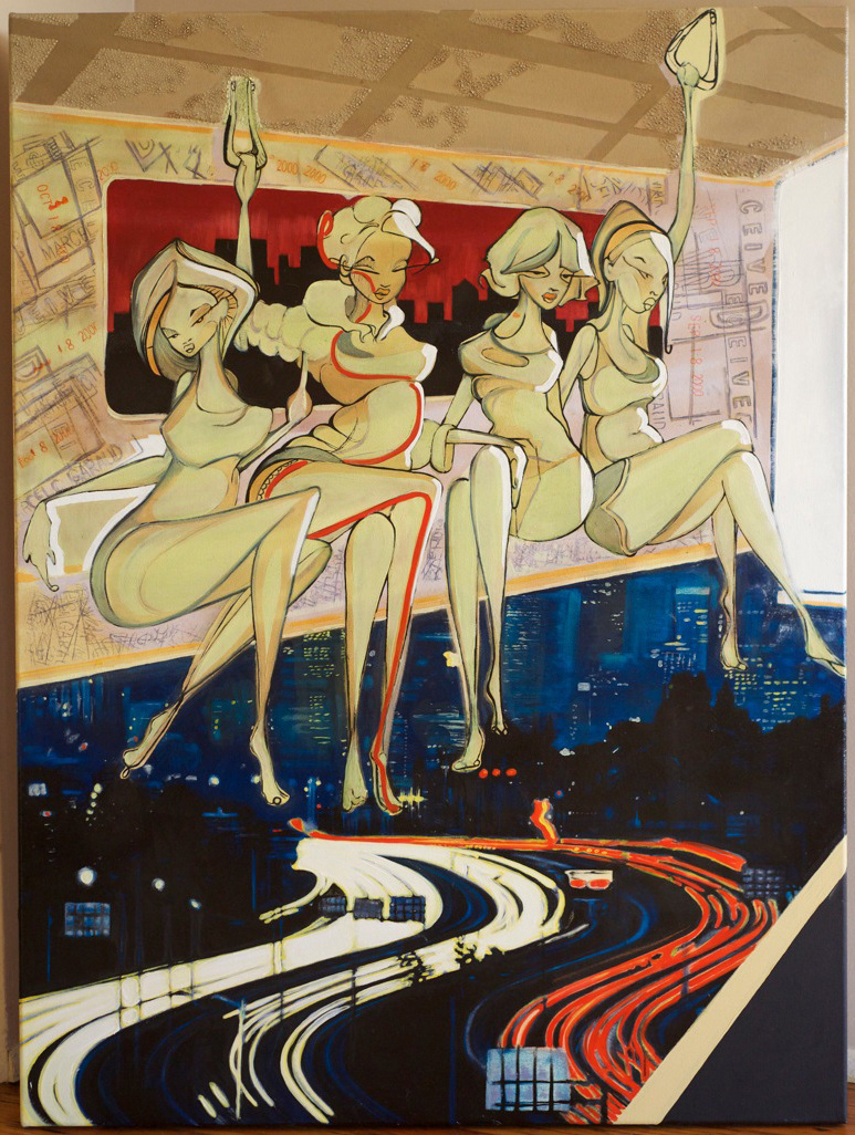 Girls on Train / Oil on Canvas / 36" x 48" / 2012