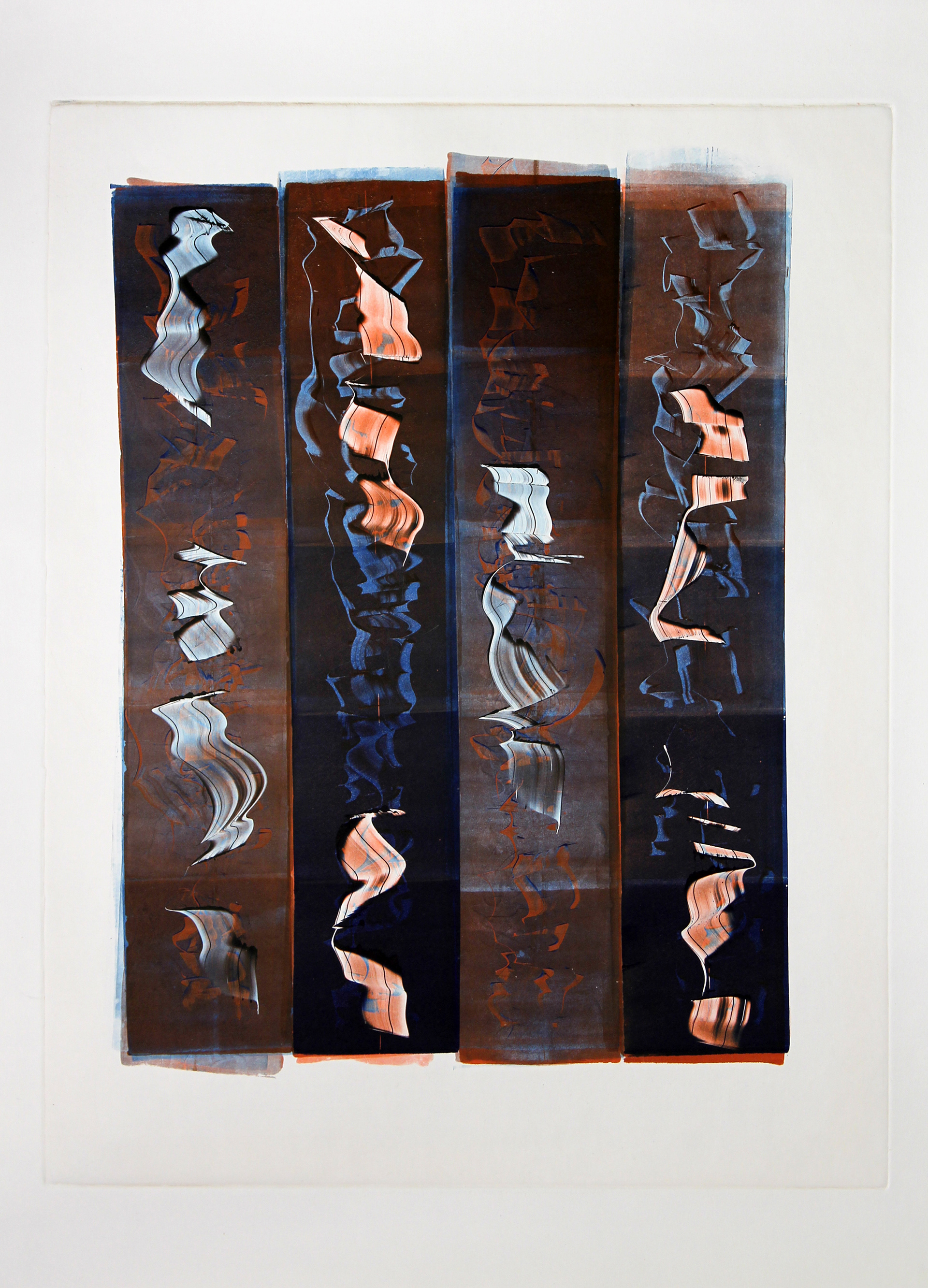 Scrolls Monotype / Ink on Archival Paper / 17" x 22" / 2018 / Edition: Unique