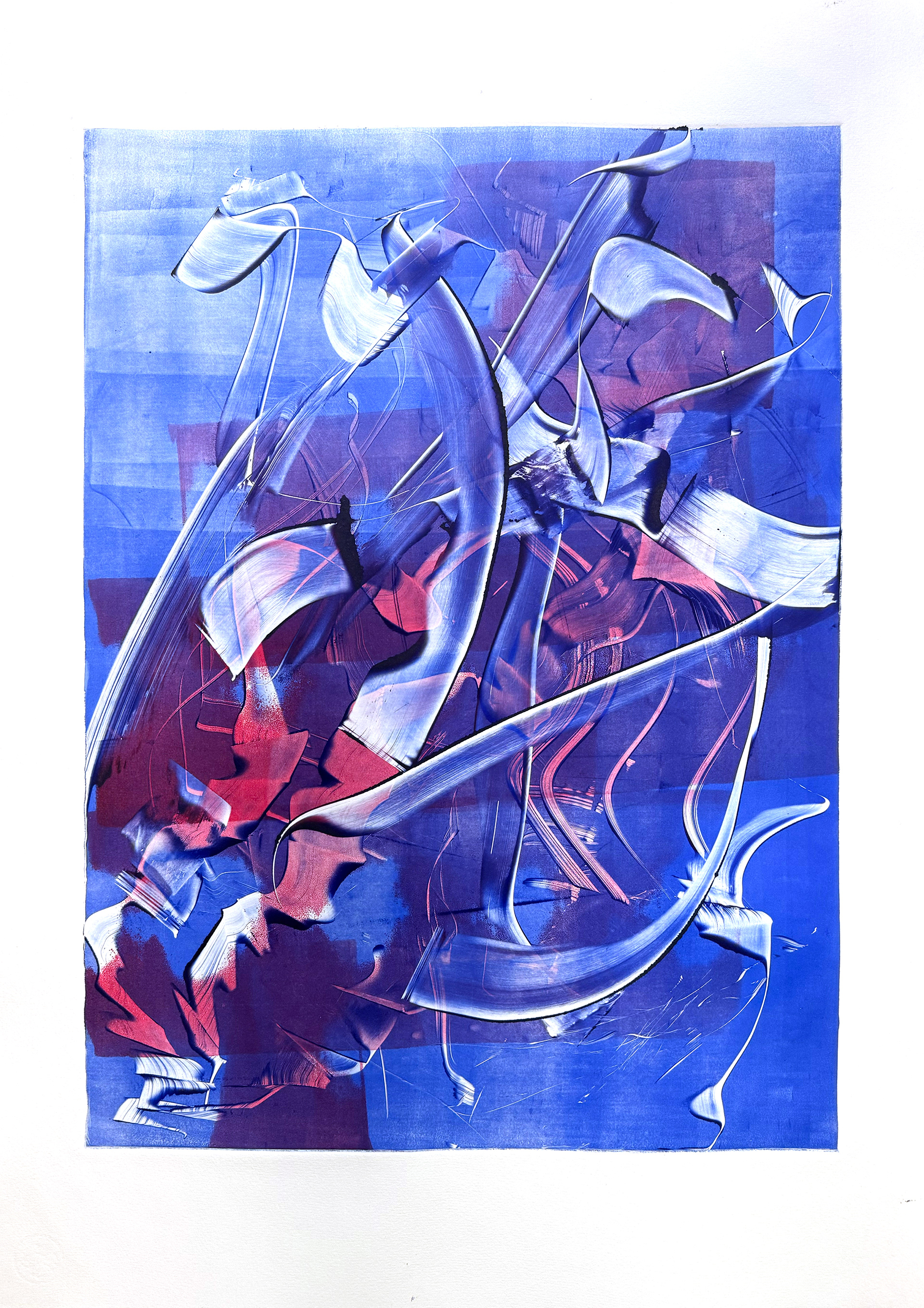 Momentum Monotype / Ink on Archival Paper / 17" x 22" / 2026 / Edition: Unique
