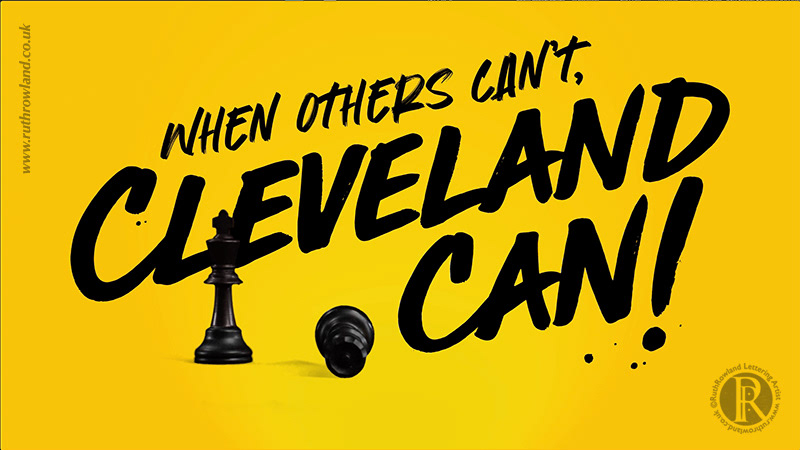 Cleveland Can! Hand lettered hero message for Cleveland Containers Video