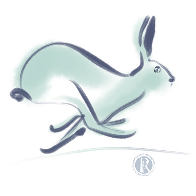Leaping Leporid . Hare Illustration