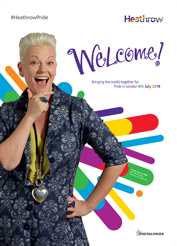 Heathrow Pride Lettering - Dr Elly Barnes MBE