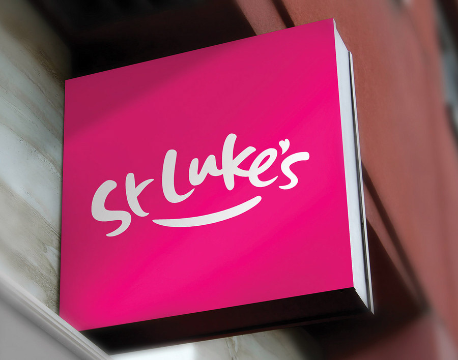 Hand Lettered St Luke's Hospice Logo: Signage