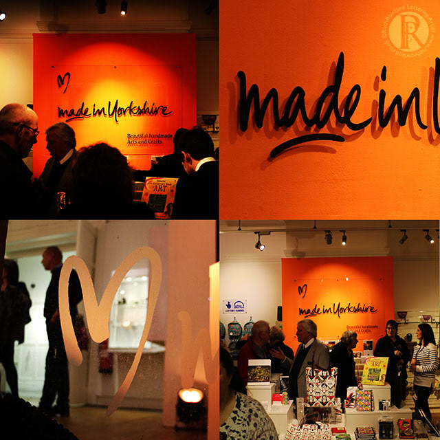 Made in Yorkshire Logo at the Cooper Gallery by Ruth Rowland Lettering Artist