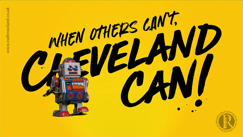 Cleveland Can! Hand lettered hero message for Cleveland Containers Video