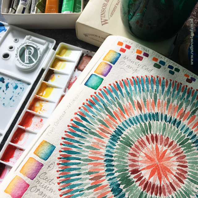 Watercolour Mixing Mandala (Detail)