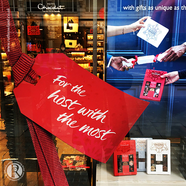 Hand Lettering for Hotel Chocolat Window Displays