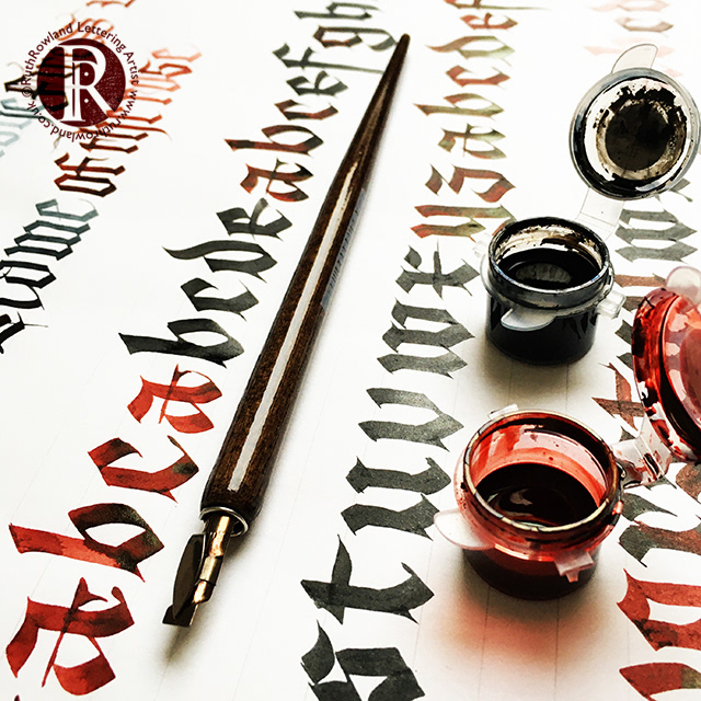 Fraktur Calligraphy Practice: Alphabet