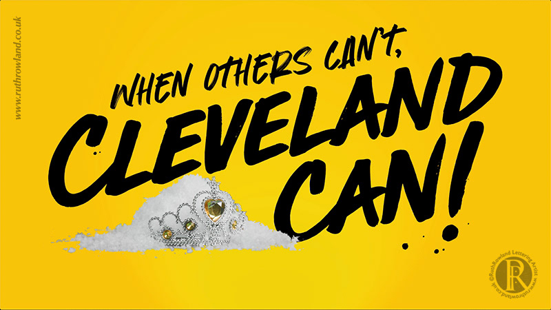 Cleveland Can! Hand lettered hero message for Cleveland Containers Video