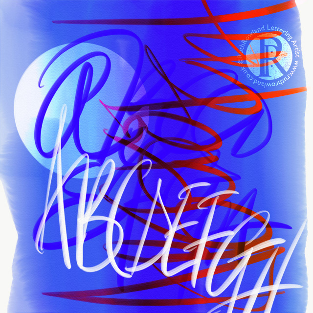 Thirty Days of Digital Lettering: Moonrise Wordscape