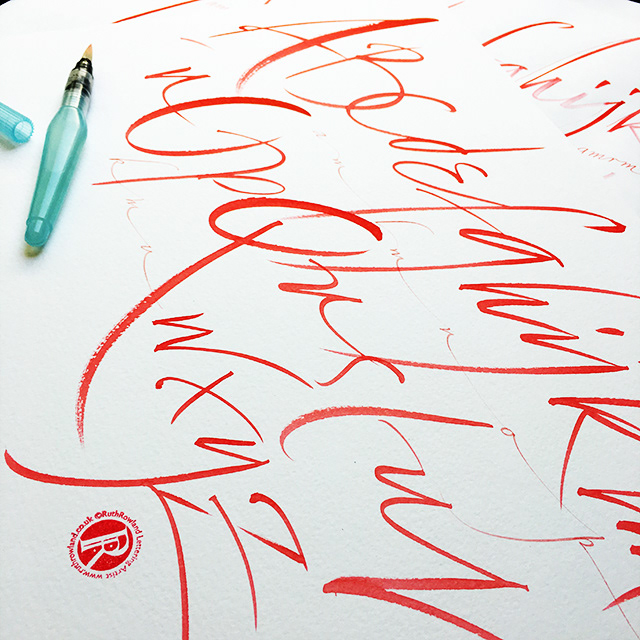 Gestural Q Brush Pen Lettering