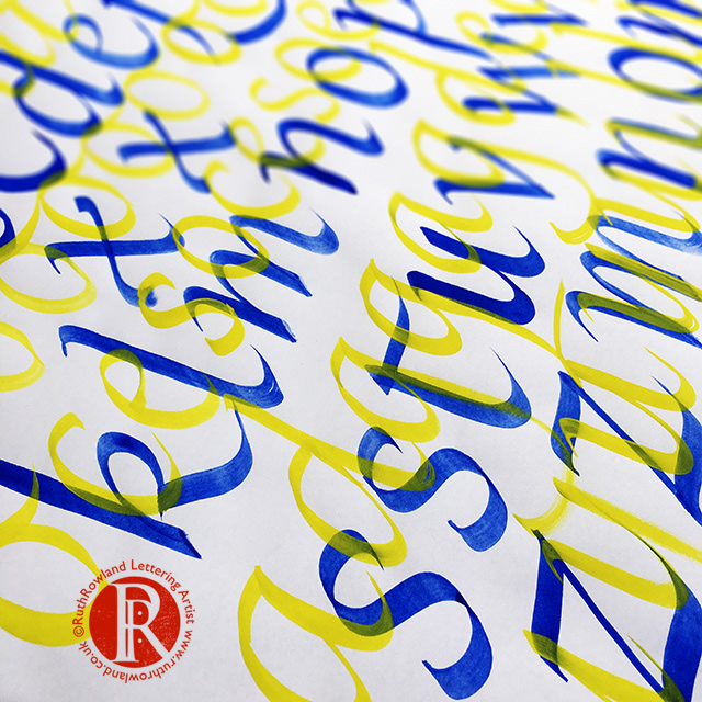 Italic Flat Brush Lettering