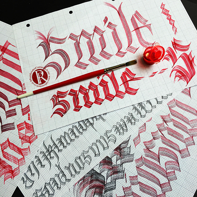 Fraktur Calligraphy Practice: Smile