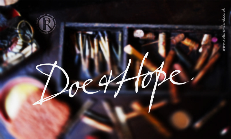 Lettering Artist Ruth Rowland - hand lettered logo for Doe & Hope Antiques and Art Business