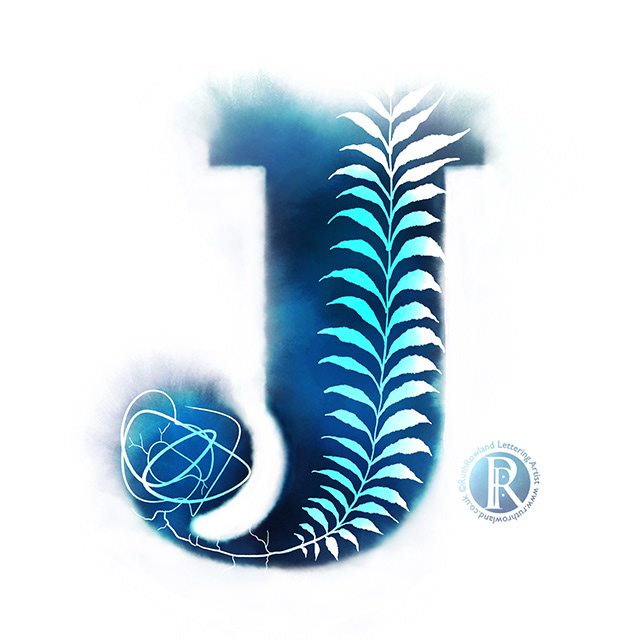 Procreate Digital Lettering Alphabet: Hydroponic J