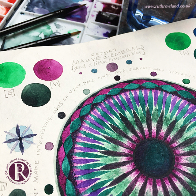 W&N Cotman Watercolour Mixing Mandala and Swatches